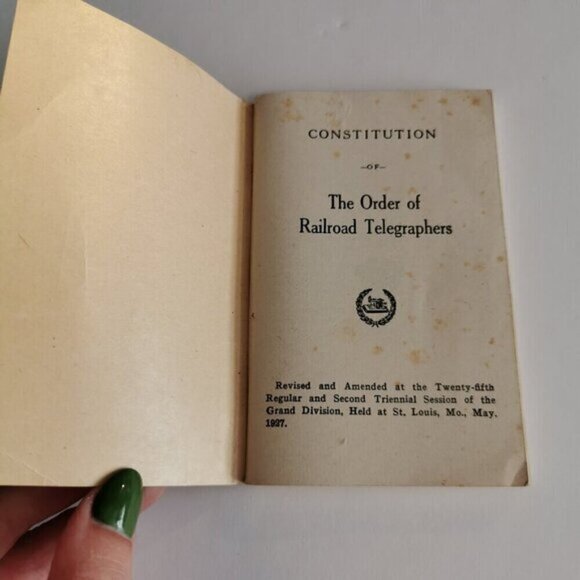 1927 Constitution Railroad Telegraphers Booklet Railway Workers St Louis MO - Picture 5 of 11